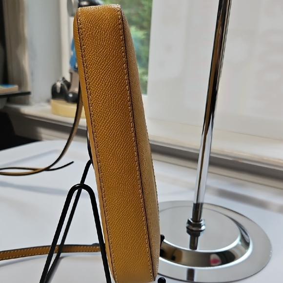 Coach EUC Mustard Yellow Envelope Crossbody Bag, Gun Metal Hardware - Picture 10 of 13